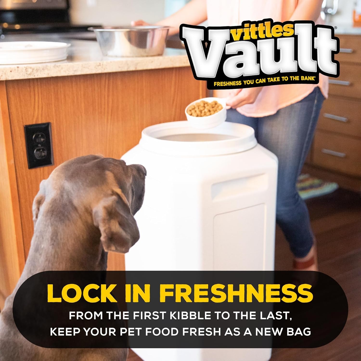 Vittles Vault Pet Food Storage Containers - Sealed Dog and Cat Food Storage Container, Fits up to 80Lbs, Made in the USA - [14" L X 28" H]